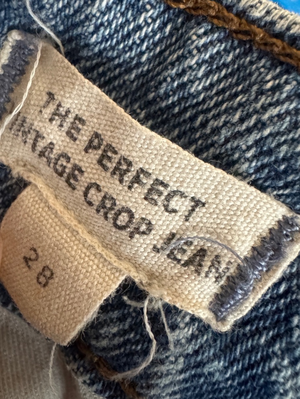Madewell The Perfect Vintage Crop Jeans Womens 28 Blue High Rise Raw Hem - Picture 8 of 8